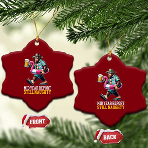 Mid-Year Report Still Naughty Ceramic Ornament Funny Bigfoot Drinking Beer Christmas in July TS14 Print Your Wear
