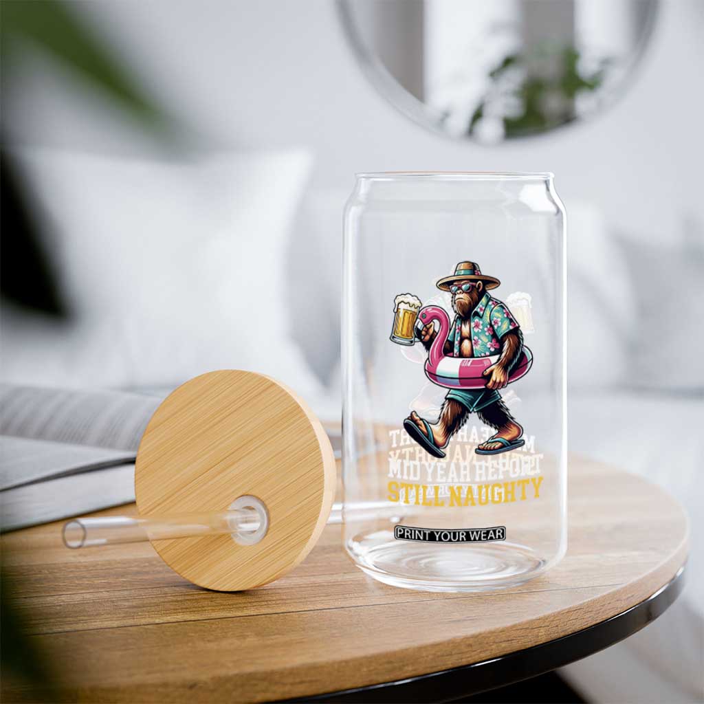 Mid-Year Report Still Naughty Glass Can Funny Bigfoot Drinking Beer Christmas in July