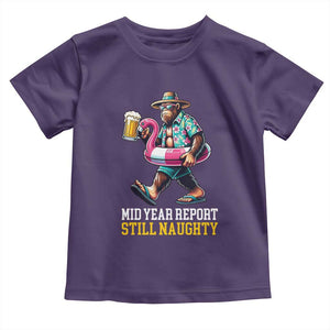 Mid-Year Report Still Naughty Toddler T Shirt Funny Bigfoot Drinking Beer Christmas in July