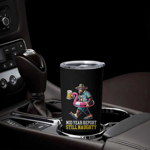 Mid-Year Report Still Naughty Tumbler Cup Funny Bigfoot Drinking Beer Christmas in July