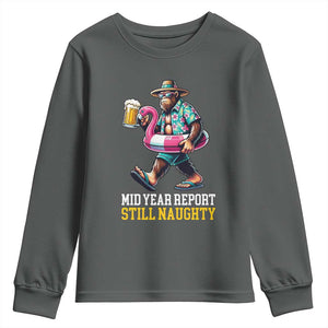 Mid-Year Report Still Naughty Youth Sweatshirt Funny Bigfoot Drinking Beer Christmas in July