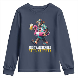 Mid-Year Report Still Naughty Youth Sweatshirt Funny Bigfoot Drinking Beer Christmas in July