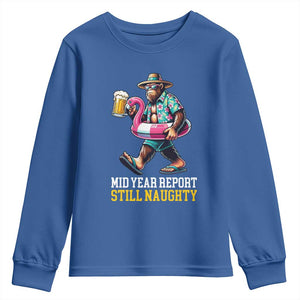 Mid-Year Report Still Naughty Youth Sweatshirt Funny Bigfoot Drinking Beer Christmas in July