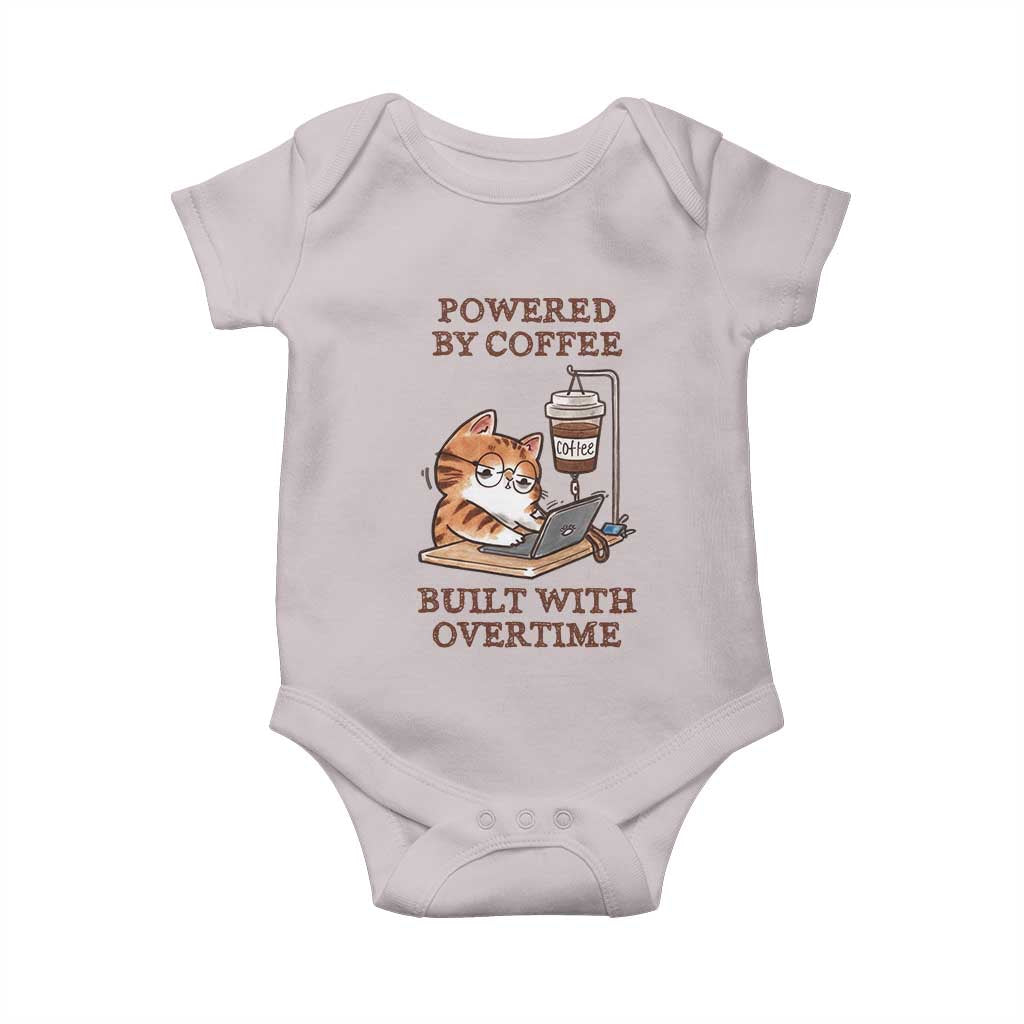 Funny Cat Drinking Coffee Baby Onesie I Dont Care What Day It Is Its Early I Want Coffee TS14 Ice Gray Print Your Wear