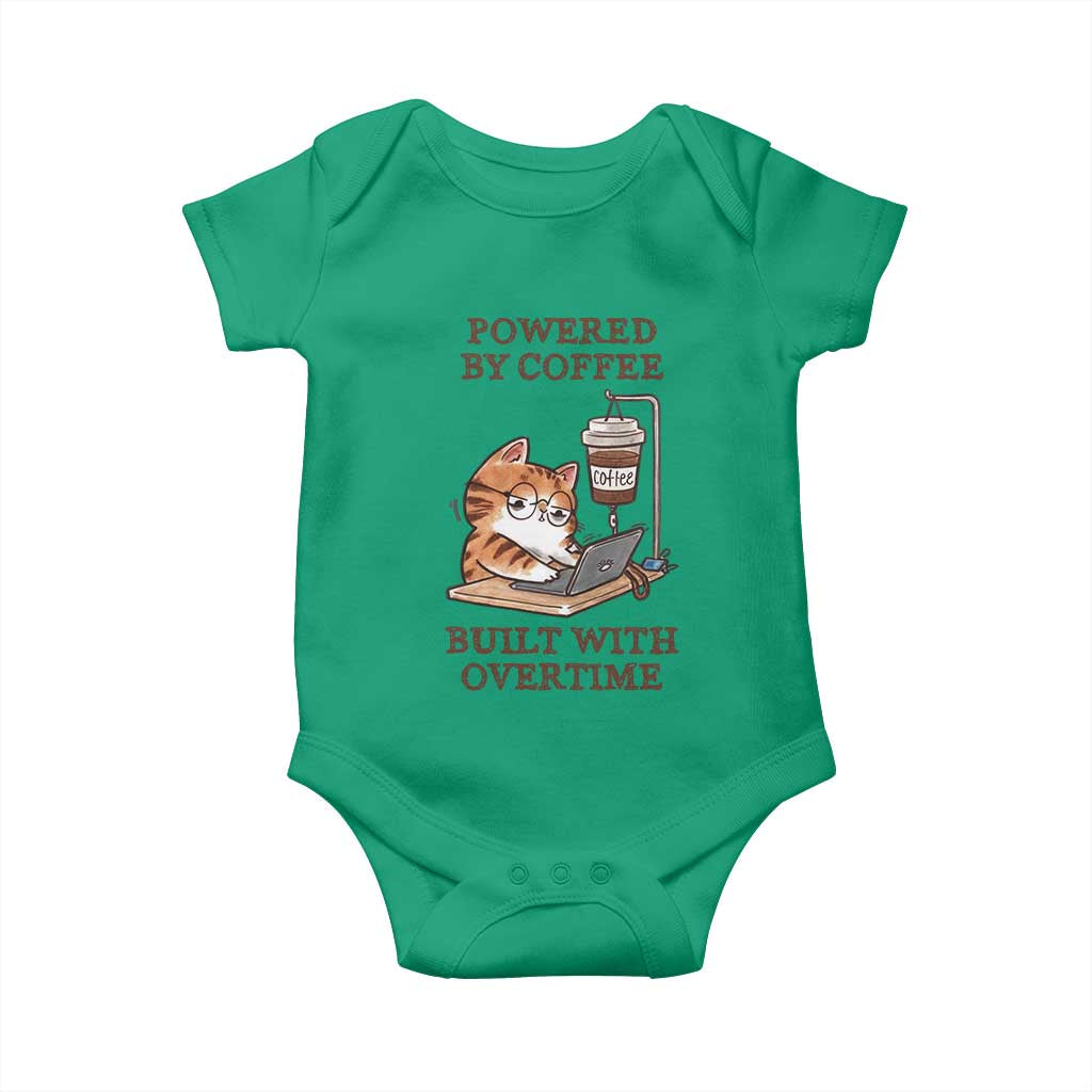Funny Cat Drinking Coffee Baby Onesie I Dont Care What Day It Is Its Early I Want Coffee TS14 Irish Green Print Your Wear