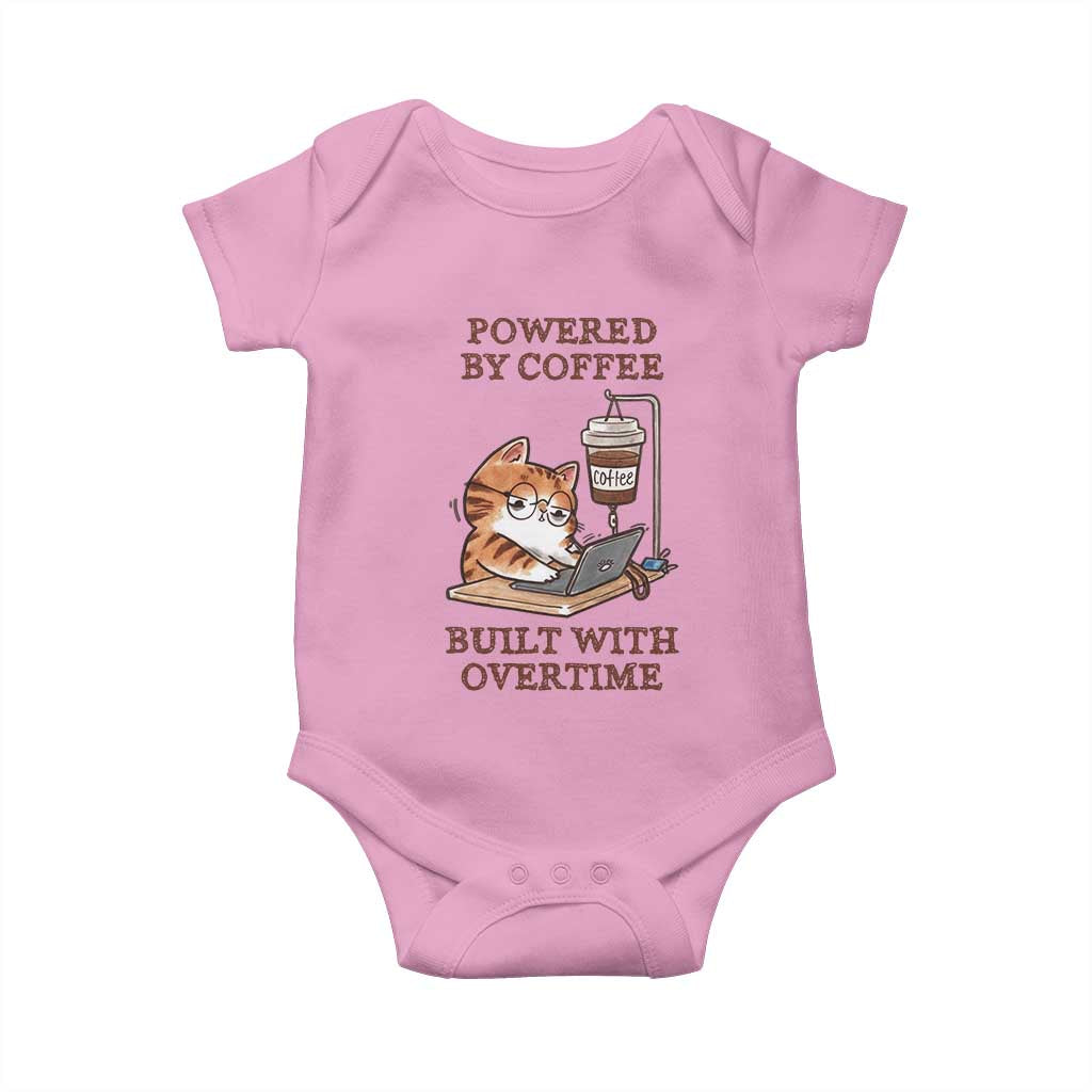 Funny Cat Drinking Coffee Baby Onesie I Dont Care What Day It Is Its Early I Want Coffee TS14 Light Pink Print Your Wear