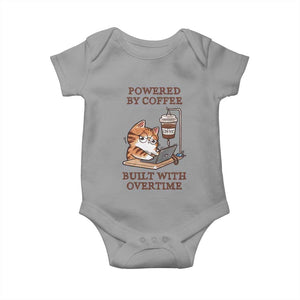 Funny Cat Drinking Coffee Baby Onesie I Dont Care What Day It Is Its Early I Want Coffee TS14 Sport Gray Print Your Wear