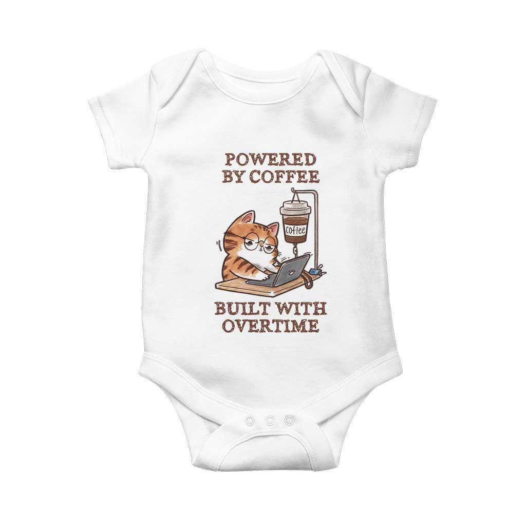Funny Cat Drinking Coffee Baby Onesie I Dont Care What Day It Is Its Early I Want Coffee TS14 White Print Your Wear