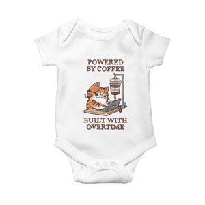 Funny Cat Drinking Coffee Baby Onesie I Dont Care What Day It Is Its Early I Want Coffee TS14 White Print Your Wear
