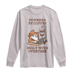 Funny Cat Drinking Coffee Long Sleeve Shirt I Dont Care What Day It Is Its Early I Want Coffee TS14 Ice Gray Print Your Wear