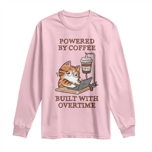 Funny Cat Drinking Coffee Long Sleeve Shirt I Dont Care What Day It Is Its Early I Want Coffee TS14 Light Pink Print Your Wear