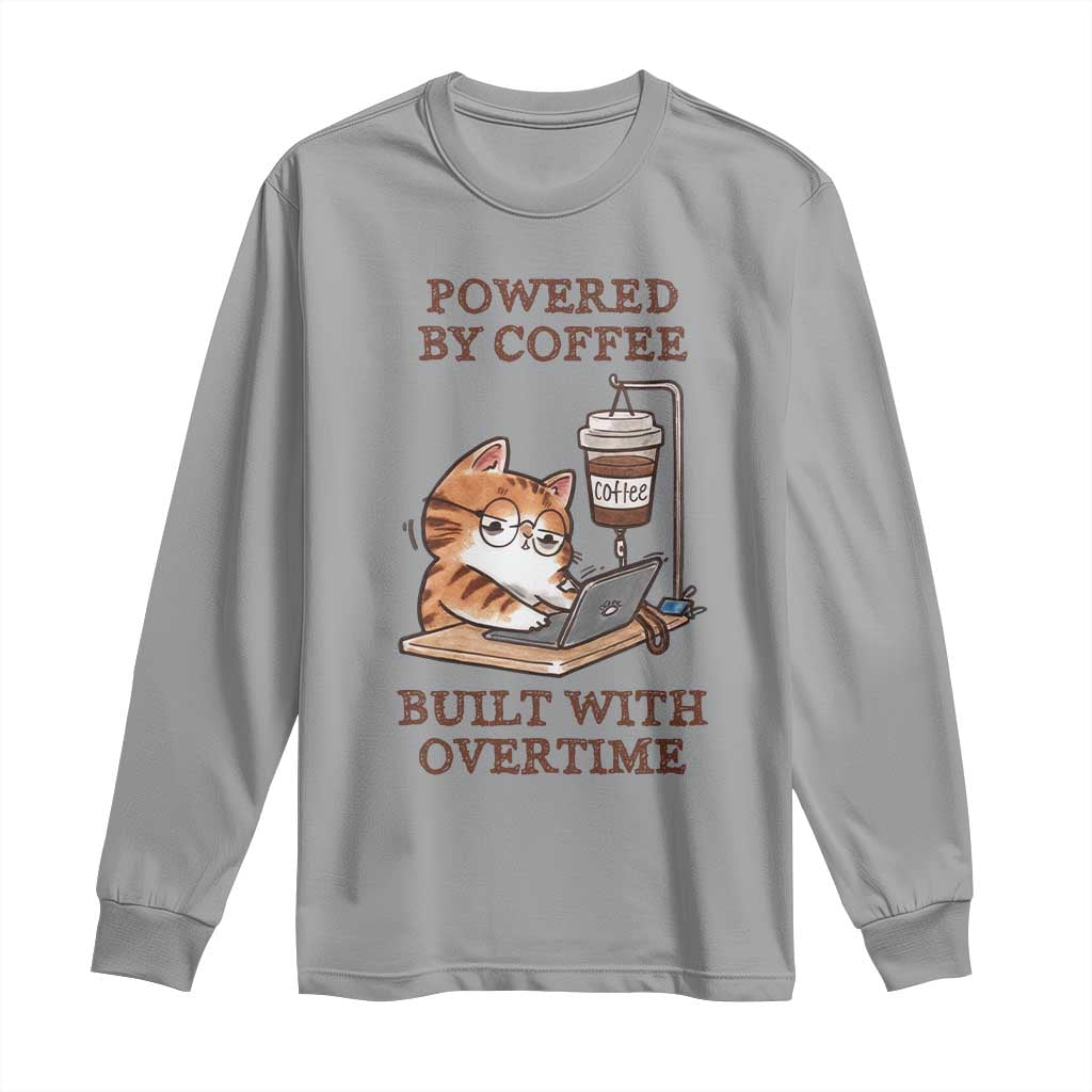 Funny Cat Drinking Coffee Long Sleeve Shirt I Dont Care What Day It Is Its Early I Want Coffee TS14 Sport Gray Print Your Wear