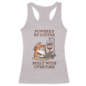 Funny Cat Drinking Coffee Racerback Tank Top I Dont Care What Day It Is Its Early I Want Coffee TS14 Ice Gray Print Your Wear