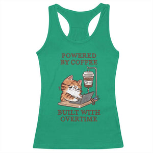 Funny Cat Drinking Coffee Racerback Tank Top I Dont Care What Day It Is Its Early I Want Coffee TS14 Irish Green Print Your Wear