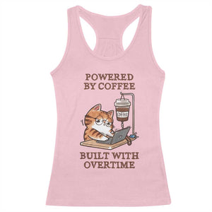 Funny Cat Drinking Coffee Racerback Tank Top I Dont Care What Day It Is Its Early I Want Coffee TS14 Light Pink Print Your Wear