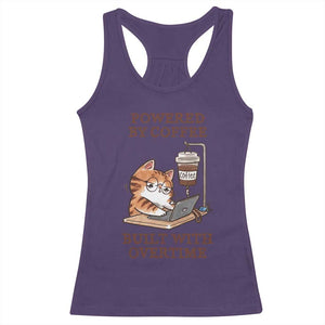 Funny Cat Drinking Coffee Racerback Tank Top I Dont Care What Day It Is Its Early I Want Coffee TS14 Purple Print Your Wear