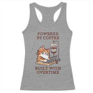 Funny Cat Drinking Coffee Racerback Tank Top I Dont Care What Day It Is Its Early I Want Coffee TS14 Sport Gray Print Your Wear
