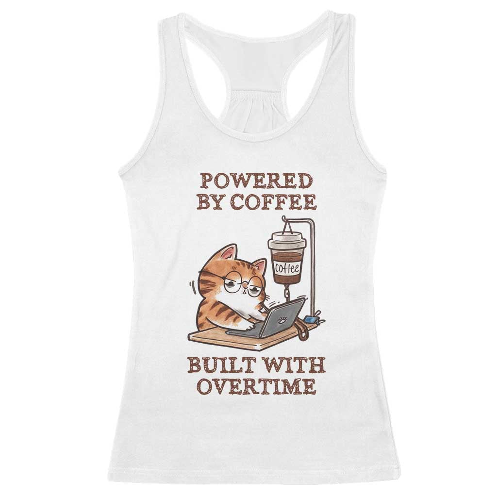 Funny Cat Drinking Coffee Racerback Tank Top I Dont Care What Day It Is Its Early I Want Coffee TS14 White Print Your Wear