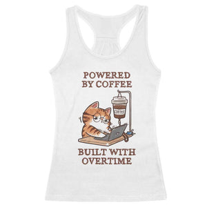 Funny Cat Drinking Coffee Racerback Tank Top I Dont Care What Day It Is Its Early I Want Coffee TS14 White Print Your Wear