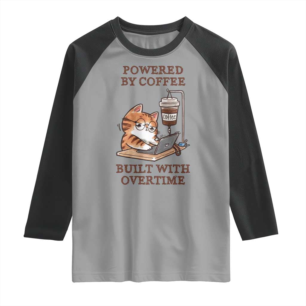 Funny Cat Drinking Coffee Raglan Shirt I Dont Care What Day It Is Its Early I Want Coffee TS14 Sport Gray Black Print Your Wear
