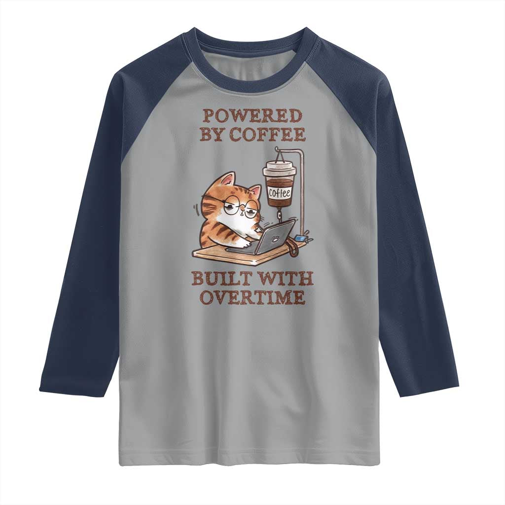 Funny Cat Drinking Coffee Raglan Shirt I Dont Care What Day It Is Its Early I Want Coffee TS14 Sport Gray Navy Print Your Wear