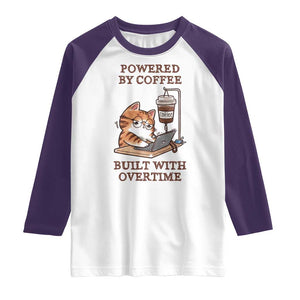 Funny Cat Drinking Coffee Raglan Shirt I Dont Care What Day It Is Its Early I Want Coffee TS14 White Purple Print Your Wear