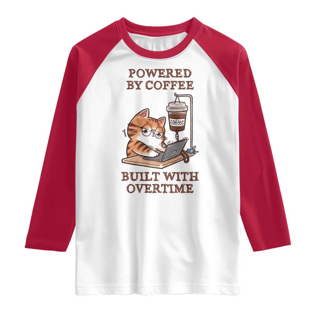 Funny Cat Drinking Coffee Raglan Shirt I Dont Care What Day It Is Its Early I Want Coffee TS14 White Red Print Your Wear