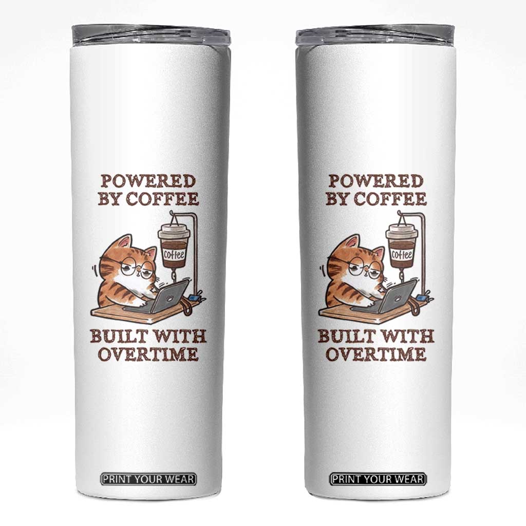 Funny Cat Drinking Coffee Skinny Tumbler I Dont Care What Day It Is Its Early I Want Coffee TS14 White Print Your Wear