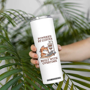 Funny Cat Drinking Coffee Skinny Tumbler I Dont Care What Day It Is Its Early I Want Coffee TS14 Print Your Wear