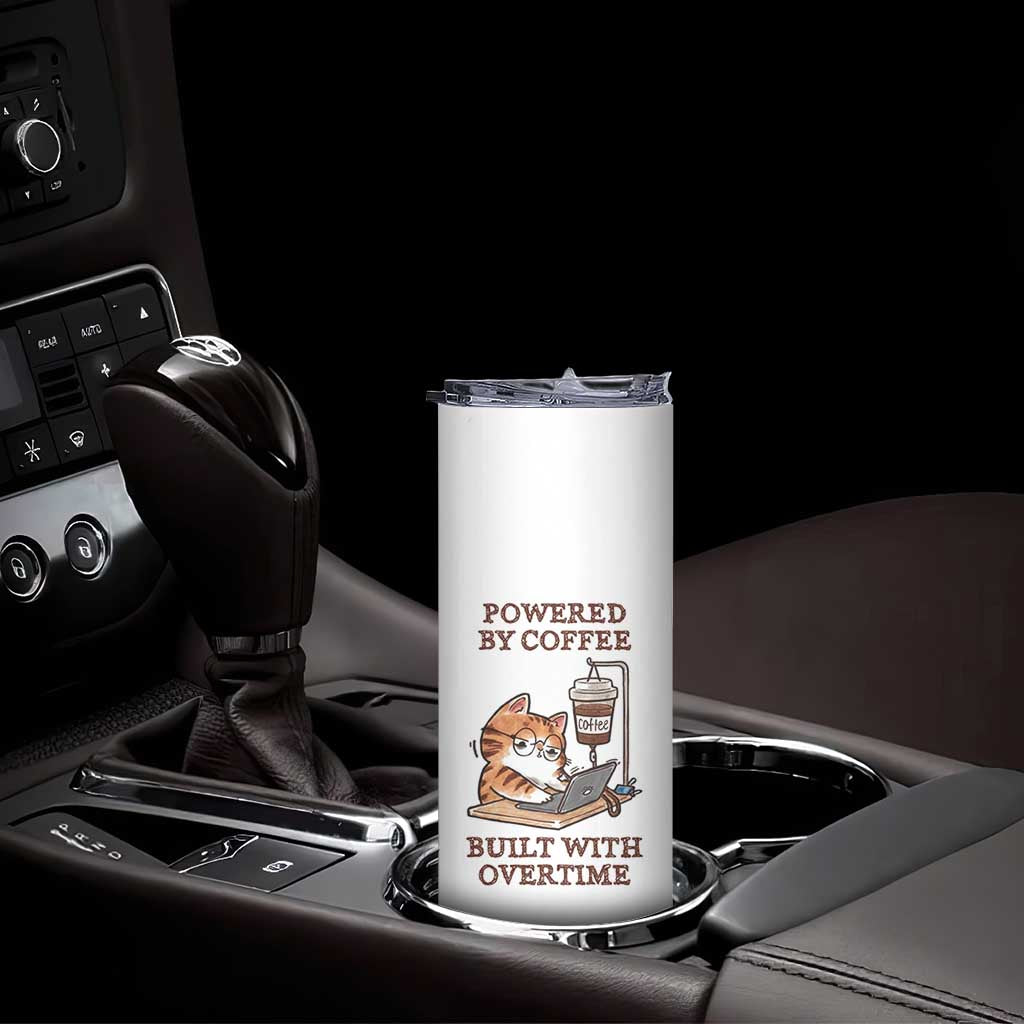 Funny Cat Drinking Coffee Skinny Tumbler I Dont Care What Day It Is Its Early I Want Coffee TS14 Print Your Wear