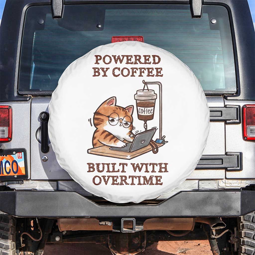 Funny Cat Drinking Coffee Spare Tire Cover I Dont Care What Day It Is Its Early I Want Coffee TS14 No hole White Print Your Wear