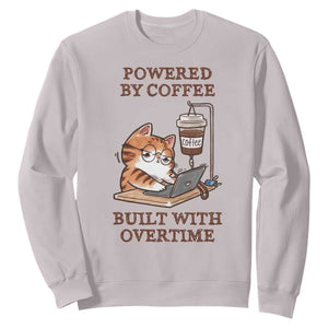 Funny Cat Drinking Coffee Sweatshirt I Dont Care What Day It Is Its Early I Want Coffee TS14 Ice Gray Print Your Wear
