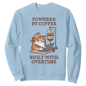 Funny Cat Drinking Coffee Sweatshirt I Dont Care What Day It Is Its Early I Want Coffee TS14 Light Blue Print Your Wear