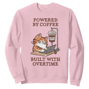 Funny Cat Drinking Coffee Sweatshirt I Dont Care What Day It Is Its Early I Want Coffee TS14 Light Pink Print Your Wear