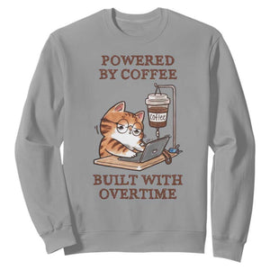 Funny Cat Drinking Coffee Sweatshirt I Dont Care What Day It Is Its Early I Want Coffee TS14 Sport Gray Print Your Wear