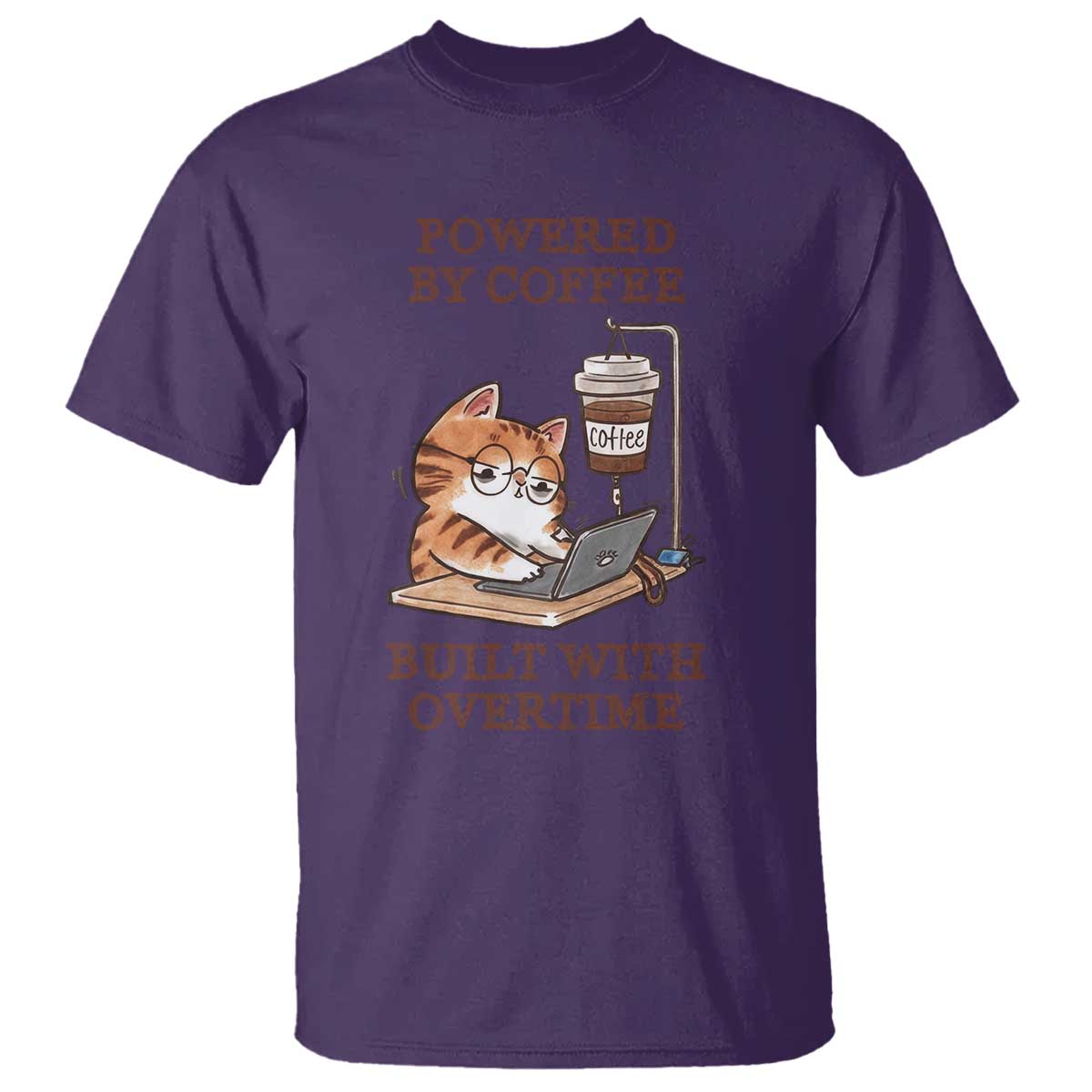 Funny Cat Drinking Coffee T Shirt I Dont Care What Day It Is Its Early I Want Coffee TS14 Purple Print Your Wear