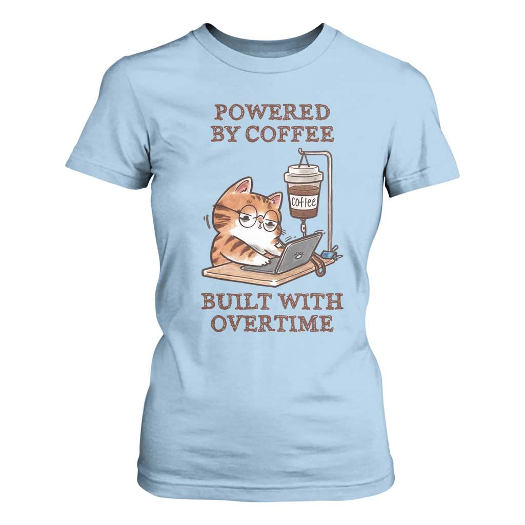 Funny Cat Drinking Coffee T Shirt For Women I Dont Care What Day It Is Its Early I Want Coffee TS14 Light Blue Print Your Wear