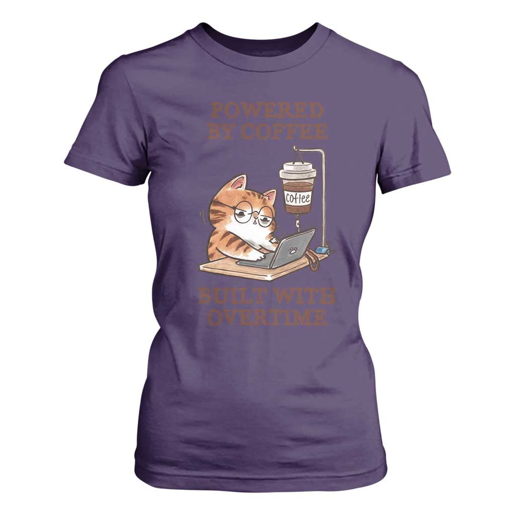 Funny Cat Drinking Coffee T Shirt For Women I Dont Care What Day It Is Its Early I Want Coffee TS14 Purple Print Your Wear