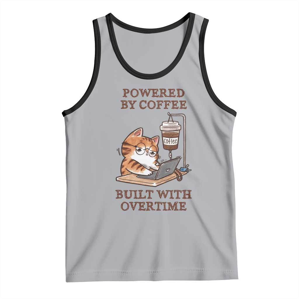 Funny Cat Drinking Coffee Tank Top I Dont Care What Day It Is Its Early I Want Coffee TS14 Athletic Heather Black Print Your Wear