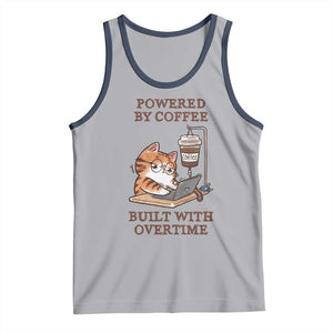 Funny Cat Drinking Coffee Tank Top I Dont Care What Day It Is Its Early I Want Coffee TS14 Athletic Heather Navy Print Your Wear