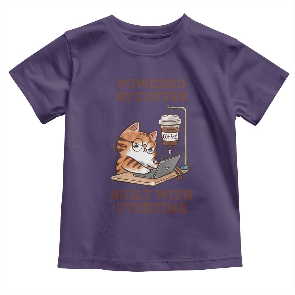 Funny Cat Drinking Coffee Toddler T Shirt I Dont Care What Day It Is Its Early I Want Coffee TS14 Purple Print Your Wear