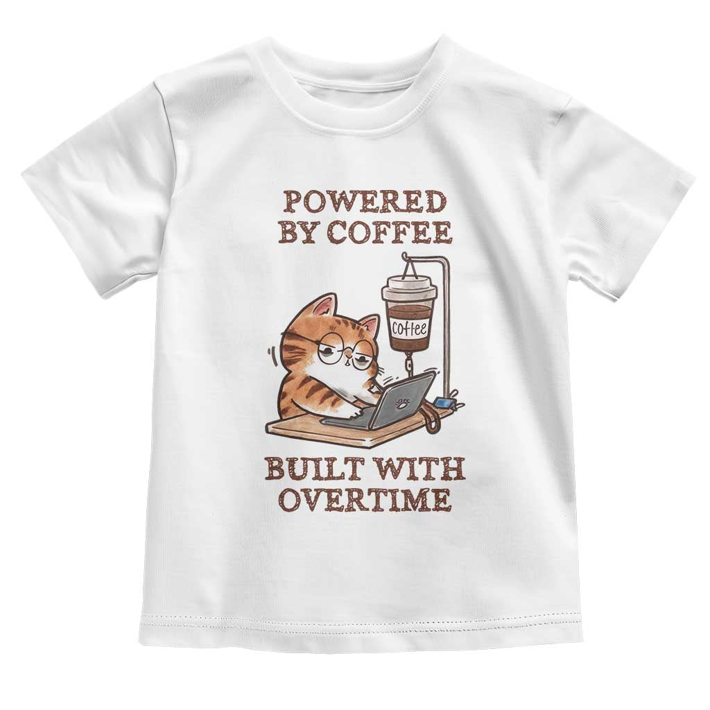 Funny Cat Drinking Coffee Toddler T Shirt I Dont Care What Day It Is Its Early I Want Coffee TS14 White Print Your Wear