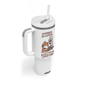 Funny Cat Drinking Coffee Tumbler With Handle I Dont Care What Day It Is Its Early I Want Coffee TS14 Print Your Wear