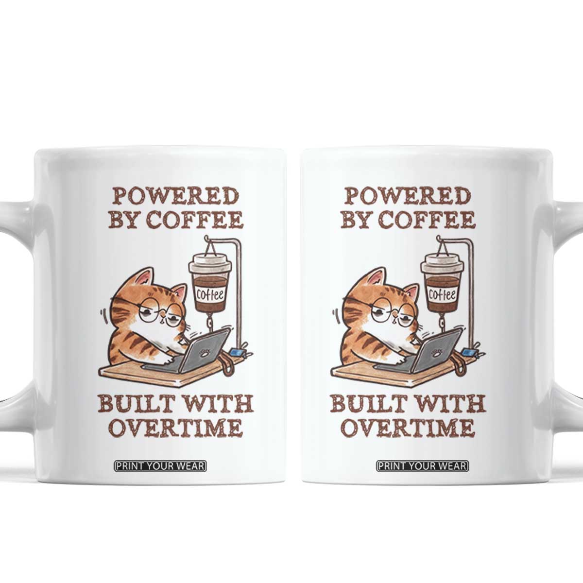 Funny Cat Drinking Coffee Coffee Mug I Dont Care What Day It Is Its Early I Want Coffee TS14 White Print Your Wear