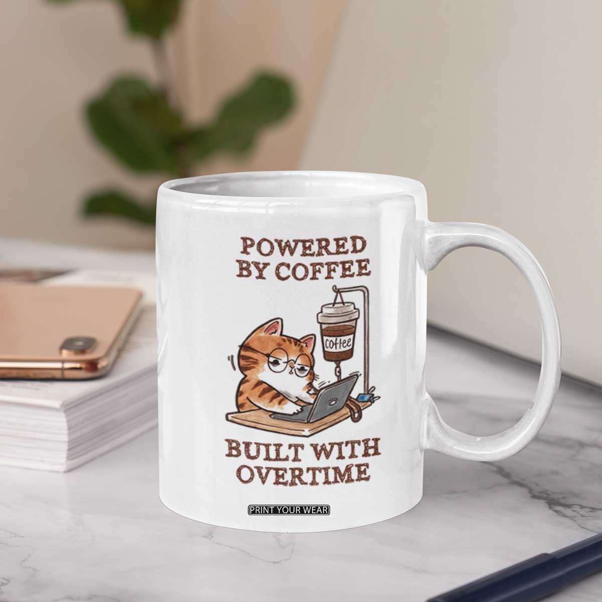 Funny Cat Drinking Coffee Coffee Mug I Dont Care What Day It Is Its Early I Want Coffee TS14 Print Your Wear
