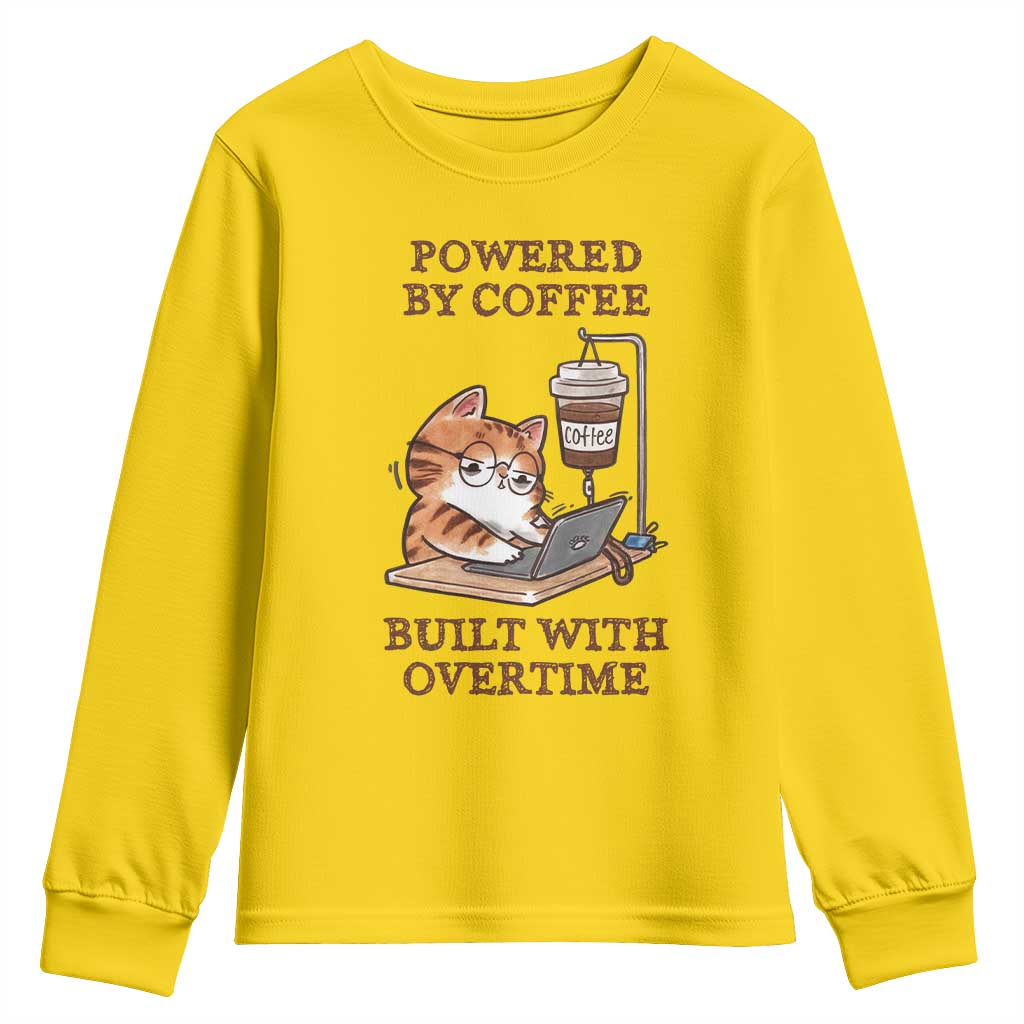 Funny Cat Drinking Coffee Youth Sweatshirt I Dont Care What Day It Is Its Early I Want Coffee TS14 Daisy Print Your Wear