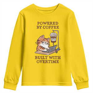 Funny Cat Drinking Coffee Youth Sweatshirt I Dont Care What Day It Is Its Early I Want Coffee TS14 Daisy Print Your Wear