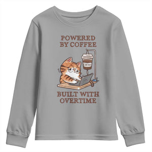 Funny Cat Drinking Coffee Youth Sweatshirt I Dont Care What Day It Is Its Early I Want Coffee TS14 Sport Gray Print Your Wear
