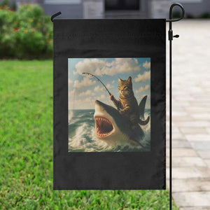 Funny Cat Riding Shark Garden Flag Fishing Fisherman Ocean Lover Humor TS14 Print Your Wear