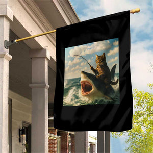 Funny Cat Riding Shark Garden Flag Fishing Fisherman Ocean Lover Humor TS14 Print Your Wear